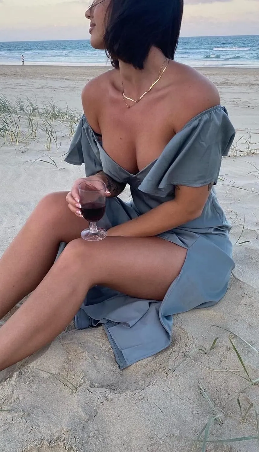 2025 Summer Women's Satin Off Shoulder Formal Dress Wedding Guest Elegant Butterfly Sleeve Split Cocktail Prom Midi Dresses