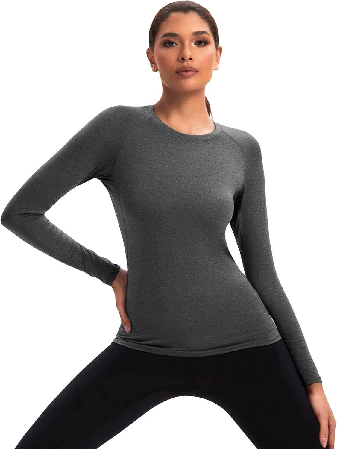 5 Pack Women's Compression Shirt Long Sleeve Workout Tops Athletic Baselayer Quick Dry Gym Yoga Running T-Shirt