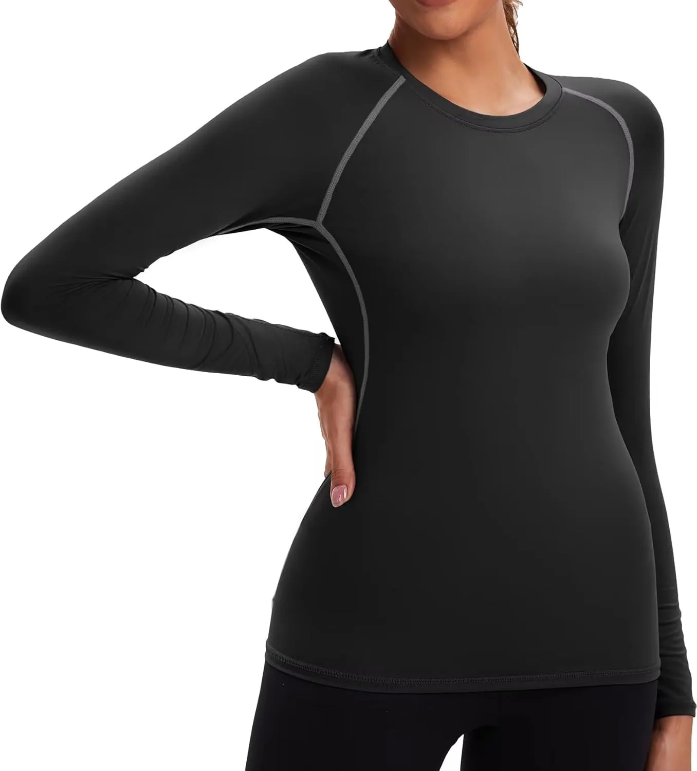 5 Pack Women's Compression Shirt Long Sleeve Workout Tops Athletic Baselayer Quick Dry Gym Yoga Running T-Shirt