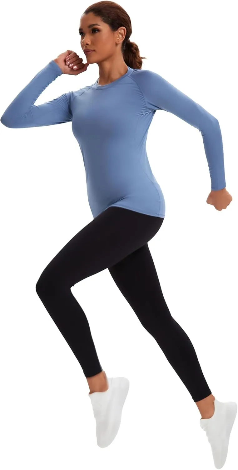 5 Pack Women's Compression Shirt Long Sleeve Workout Tops Athletic Baselayer Quick Dry Gym Yoga Running T-Shirt