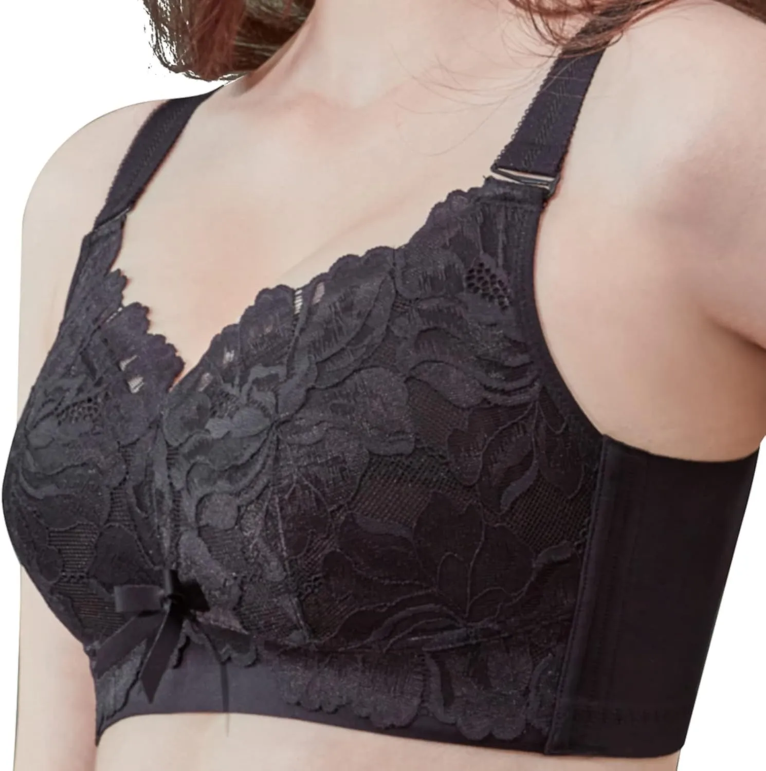 AILIVIN 32-42(B-DDD) Lightly Latex Lined Cup Wirefree Unpadded Full Coverage Plus Size Minimizer Bra