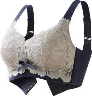 AILIVIN 32-42(B-DDD) Lightly Latex Lined Cup Wirefree Unpadded Full Coverage Plus Size Minimizer Bra