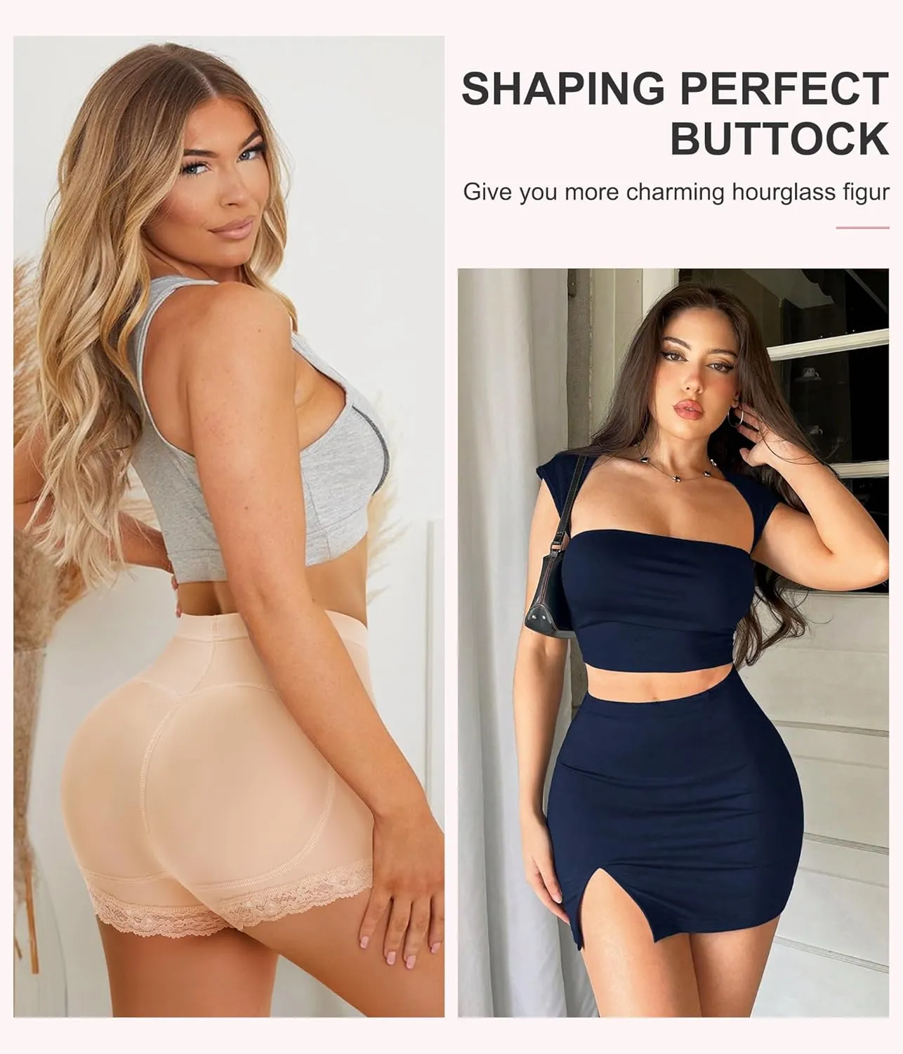 AOSBOEI Boyshort Underwear for Women Butt lifting Shapewear Tummy Control Panties Lace Under Slip Shorts for Dress
