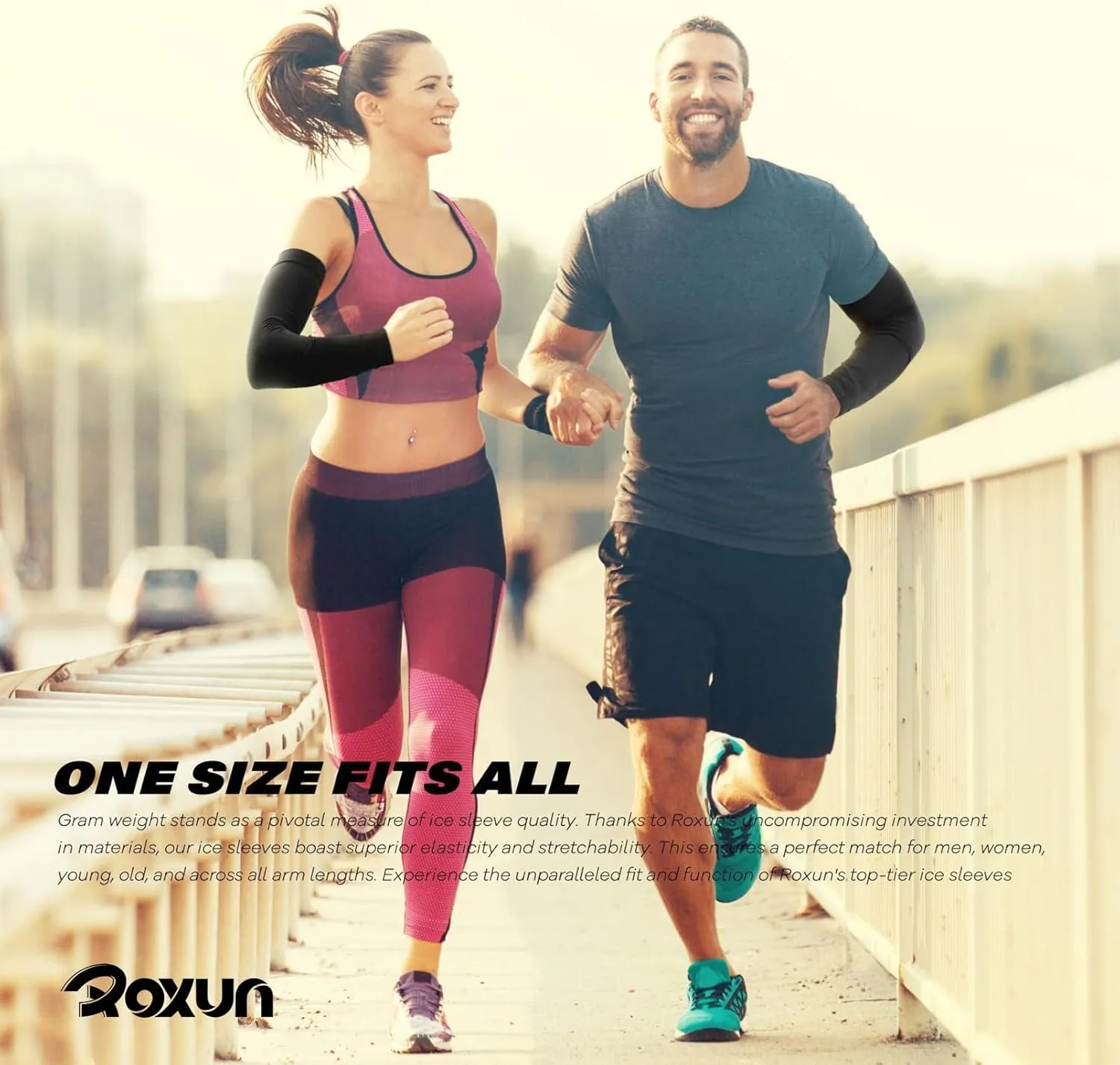 Arm Sleeves, Cooling UV Sun Protection Sports Compression for Men/Women