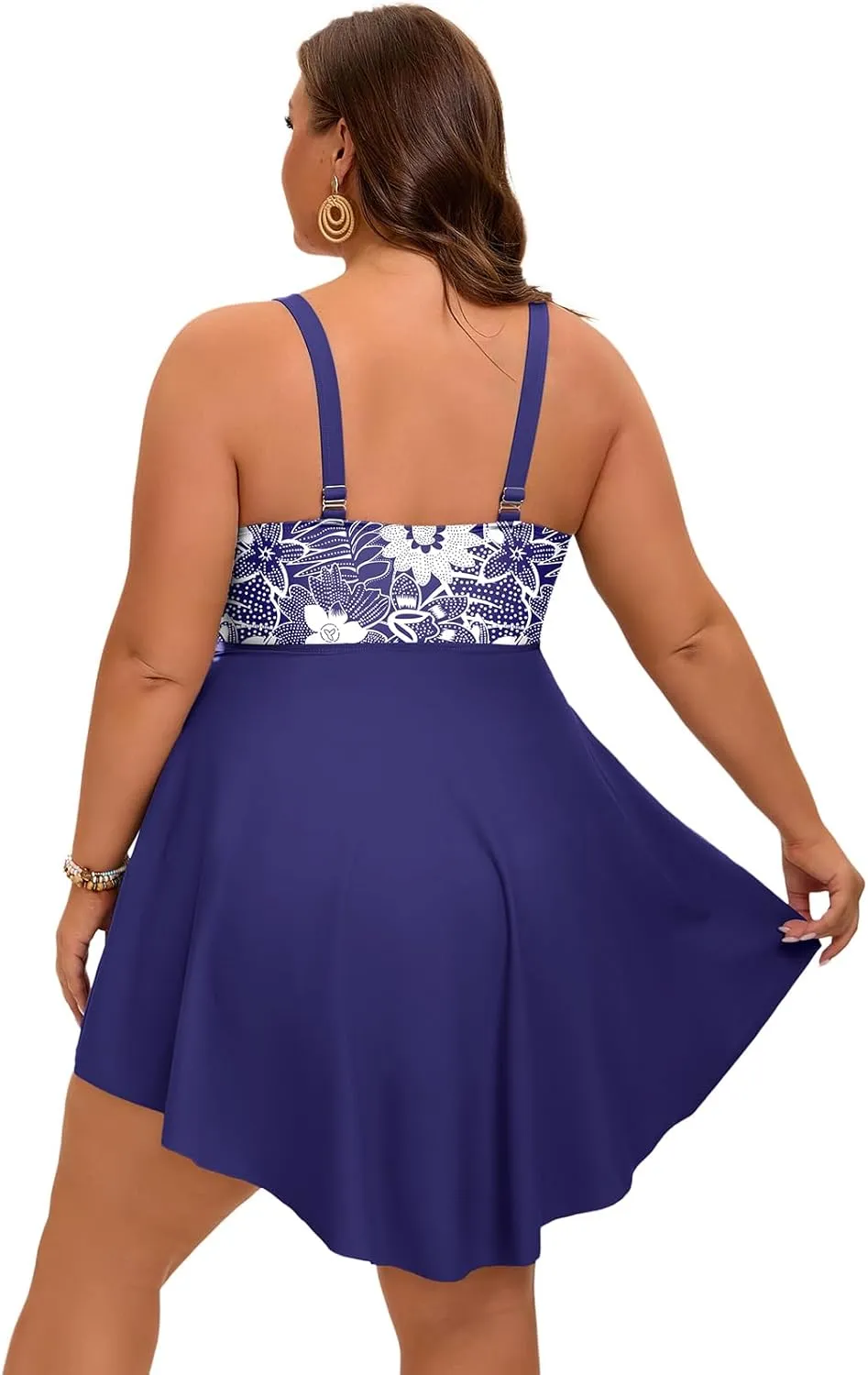 Arolina Plus Size Bathing Suit for Women Swim Dress Tummy Control Swimsuits Two Piece Flowy Tankini with Shorts