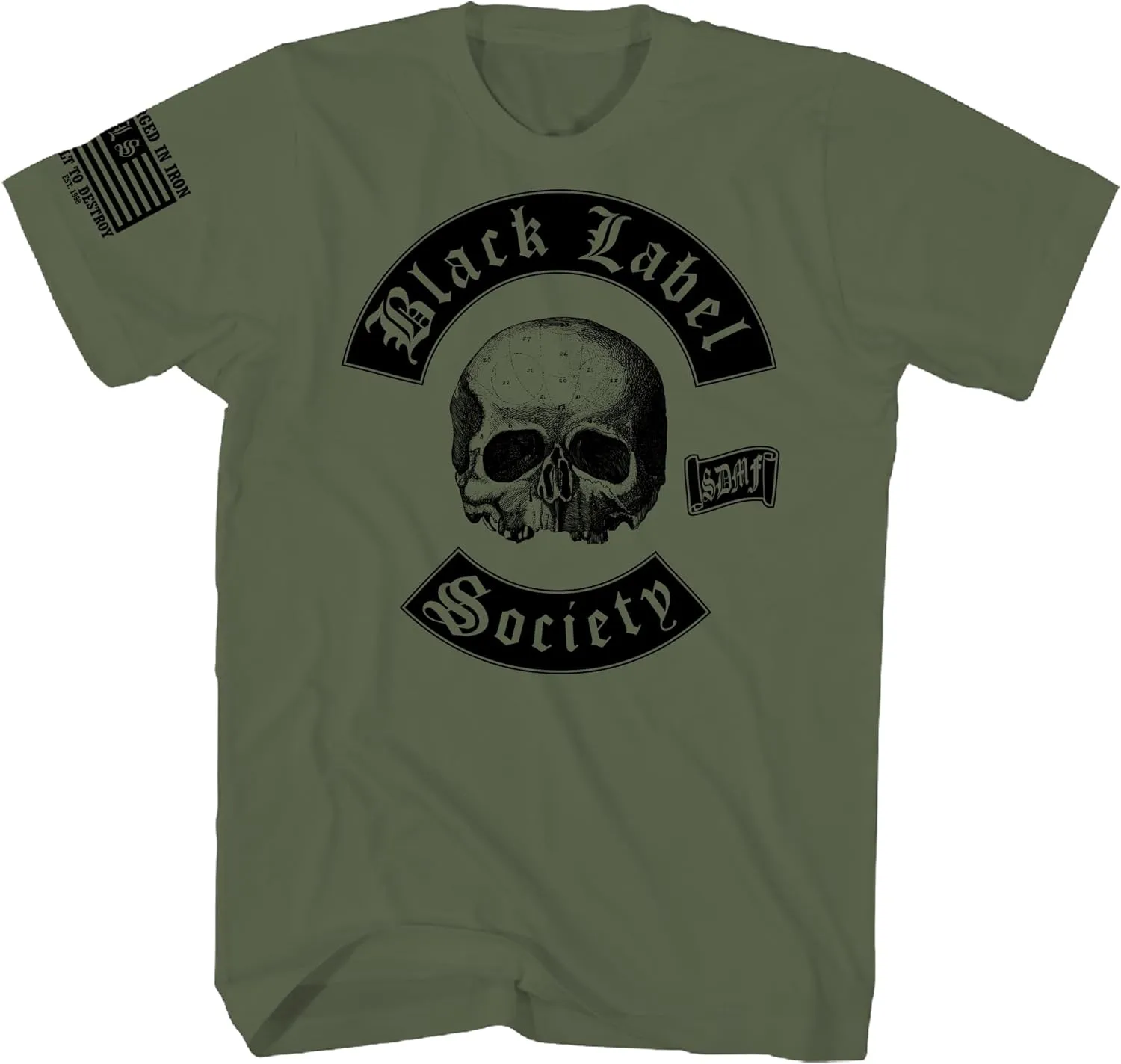 Black Label Society Band T Shirt Adult Front & Back Print Green American Heavy Metal Band Graphic Tees