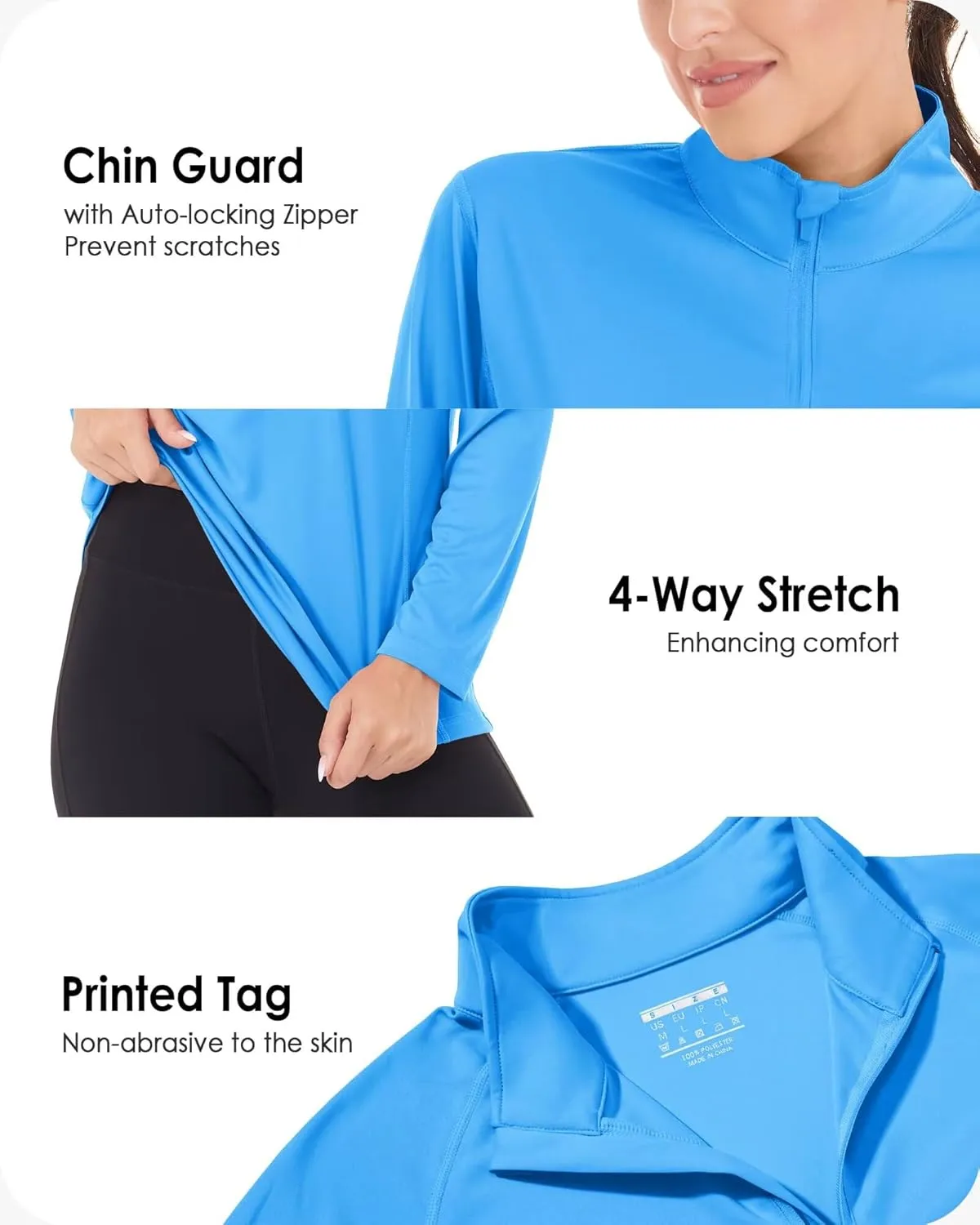 Boladeci Women's 1/4 Zip UPF 50  Sun Shirts Long Sleeve Golf Shirts UV Protection Lightweight Swim Athletic Tops Quick Dry