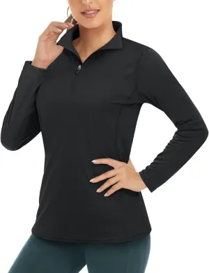 Boladeci Women's 1/4 Zip UPF 50  Sun Shirts Long Sleeve Golf Shirts UV Protection Lightweight Swim Athletic Tops Quick Dry