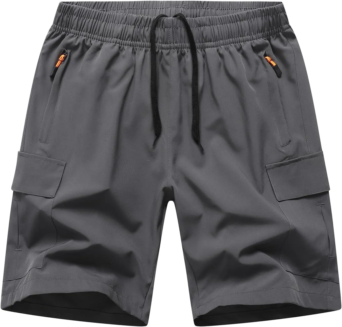 Boys Cargo Shorts, Outdoor Quick Dry Hiking Shorts, Lightweight Athletic Short with Zipper Pockets