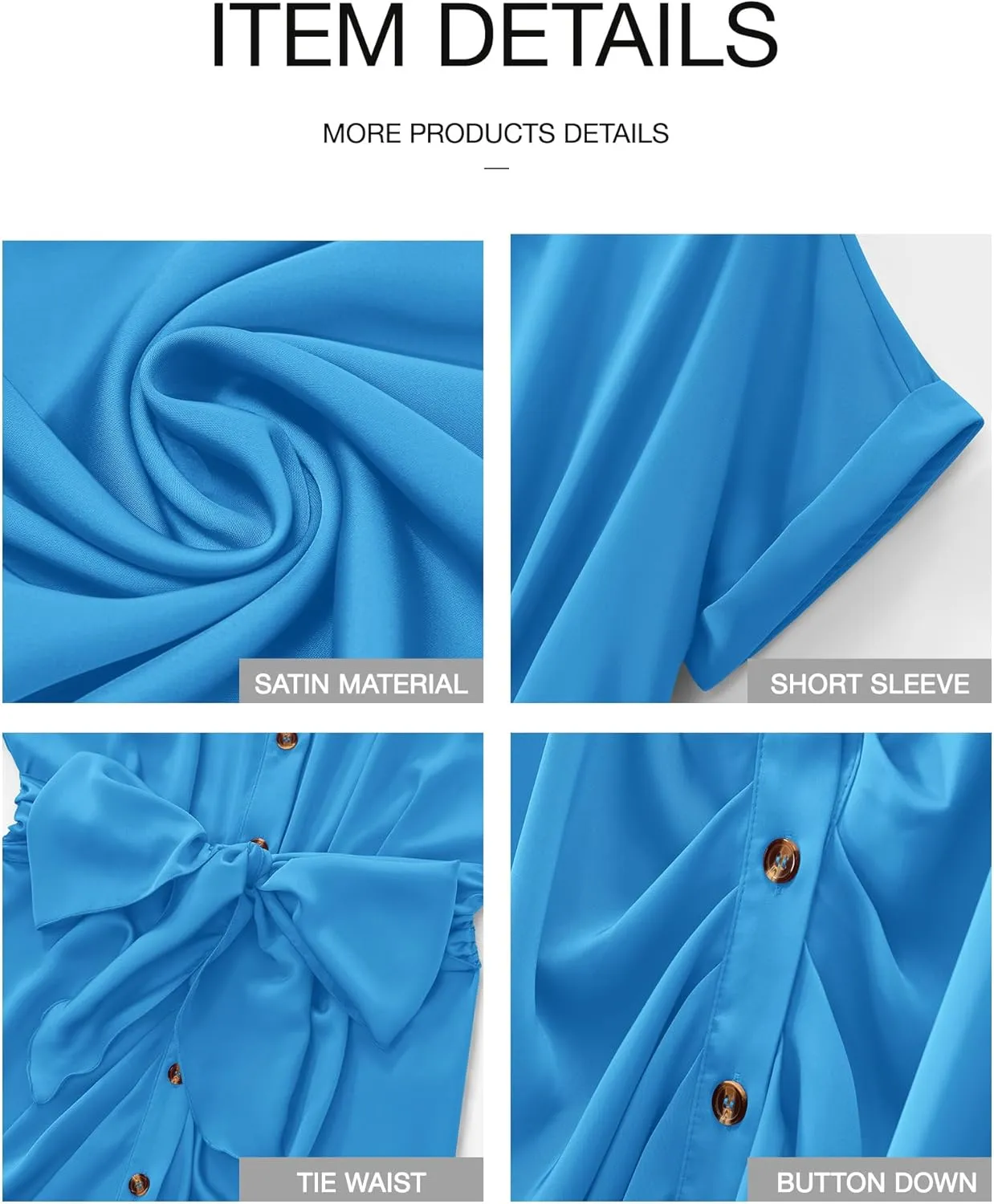 BTFBM 2025 Women Button Down Ruched Shirt Dresses Short Sleeve Lapel V Neck Elegant Party Spring Summer Maxi Satin Dress