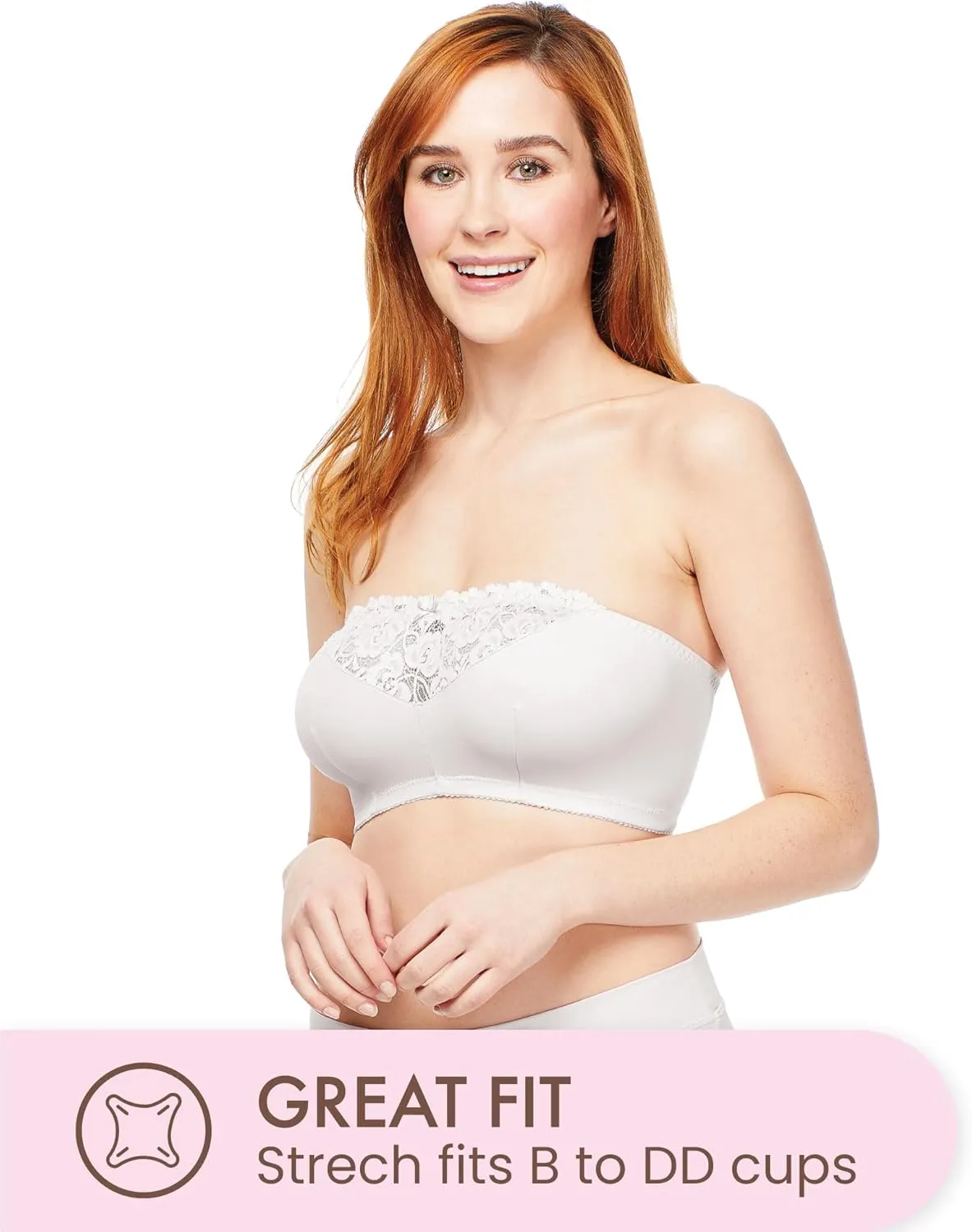 Carole Martin Strapless Bras for Women, Wireless Womens Bandeau Bra from Small to Plus Size