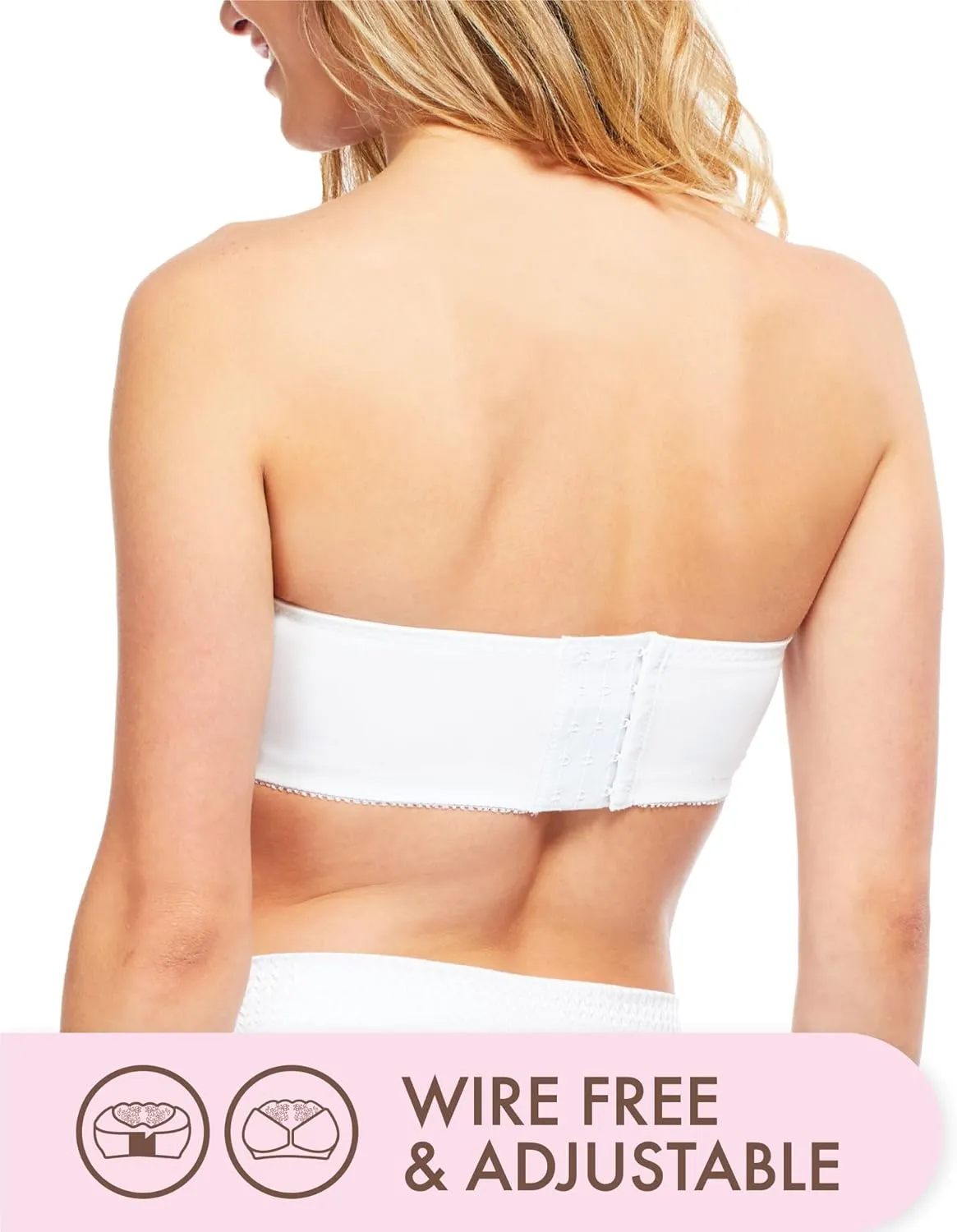 Carole Martin Strapless Bras for Women, Wireless Womens Bandeau Bra from Small to Plus Size