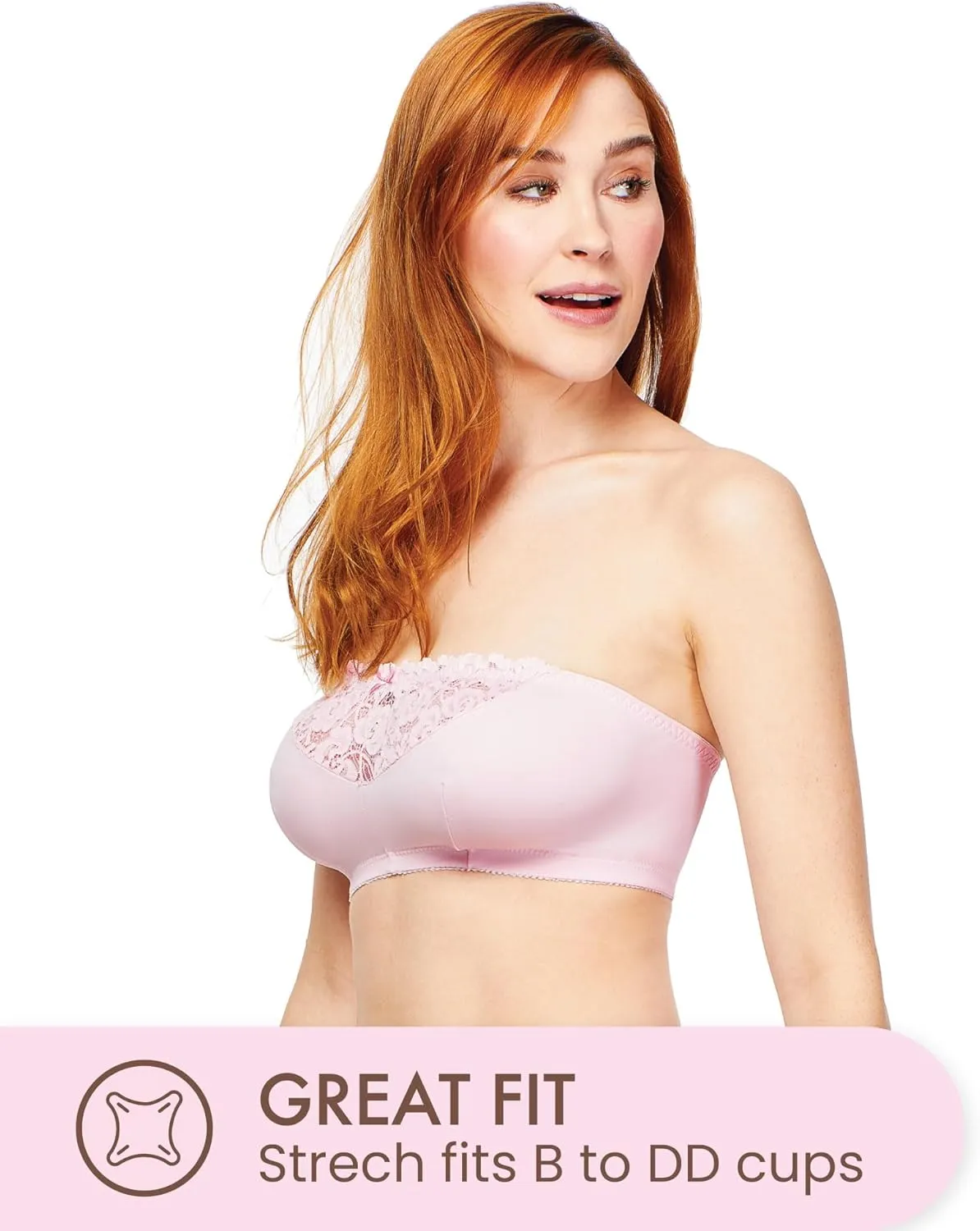Carole Martin Strapless Bras for Women, Wireless Womens Bandeau Bra from Small to Plus Size