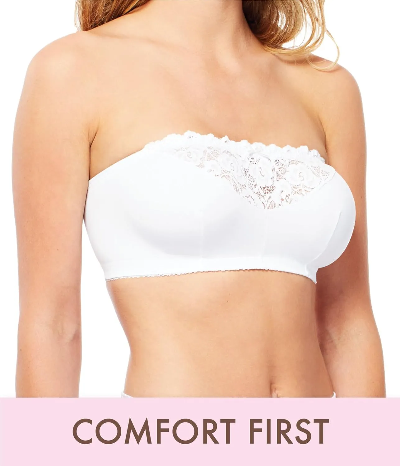 Carole Martin Strapless Bras for Women, Wireless Womens Bandeau Bra from Small to Plus Size