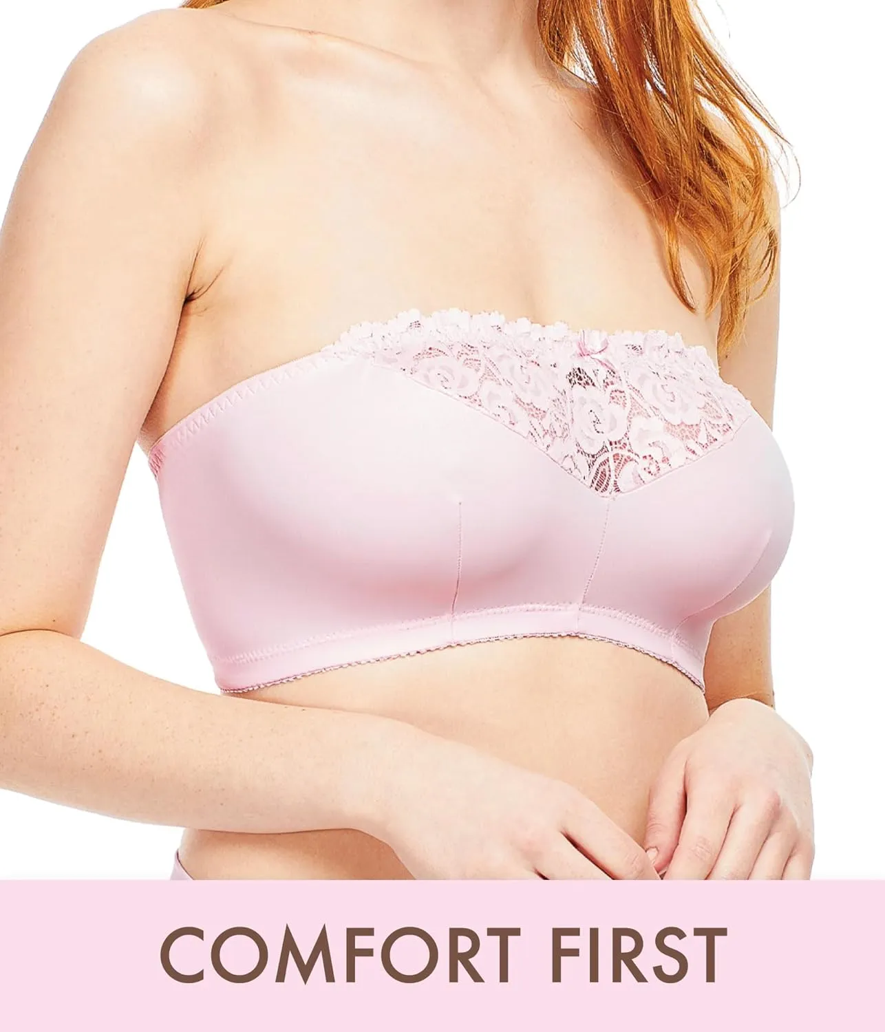 Carole Martin Strapless Bras for Women, Wireless Womens Bandeau Bra from Small to Plus Size