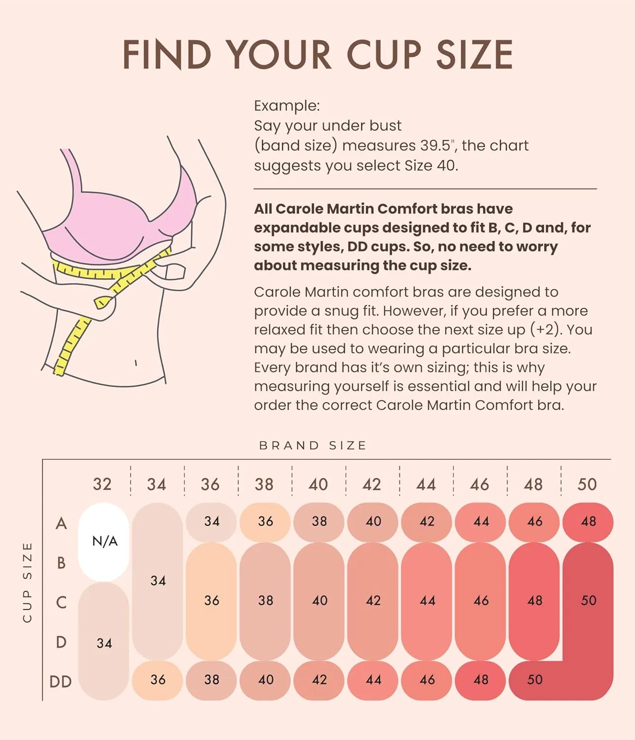 Carole Martin Strapless Bras for Women, Wireless Womens Bandeau Bra from Small to Plus Size