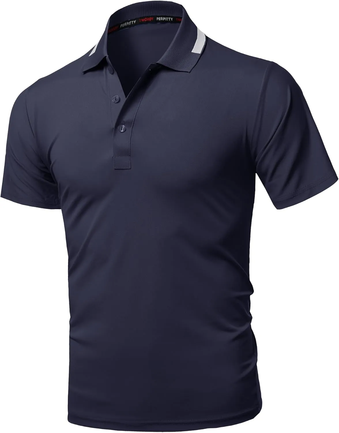 Casual Solid Lightweight UV Protection Polo Shirts Navy Size XL