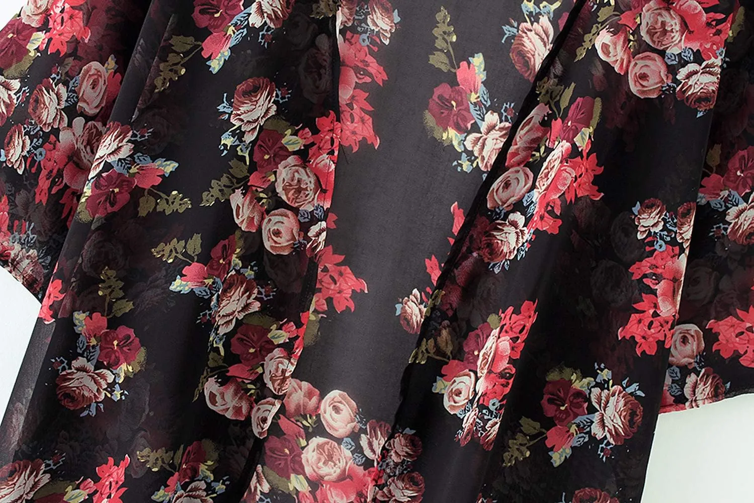 CASURESS Women's Cardigan-Sheer Kimono Loose Summer Floral Print Cover Ups