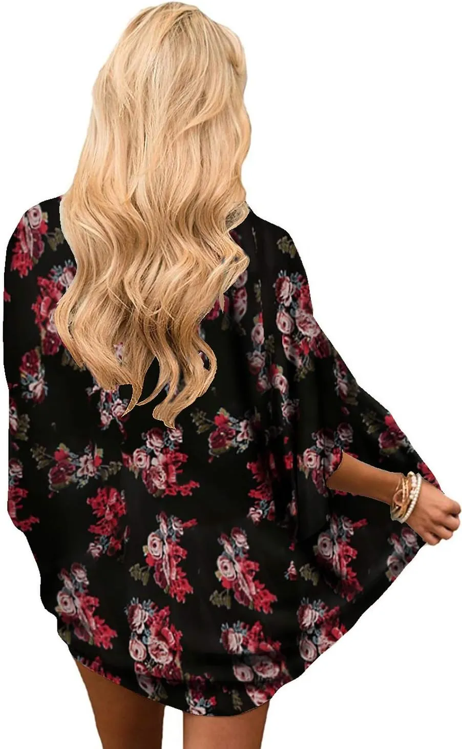 CASURESS Women's Cardigan-Sheer Kimono Loose Summer Floral Print Cover Ups