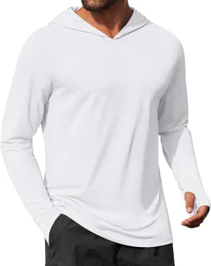 COOFANDY Mens UPF 50  Hoodie Shirts Long Sleeve Rash Guard Sun Protection Fishing Shirts Lightweight Quick Dry Hoodies