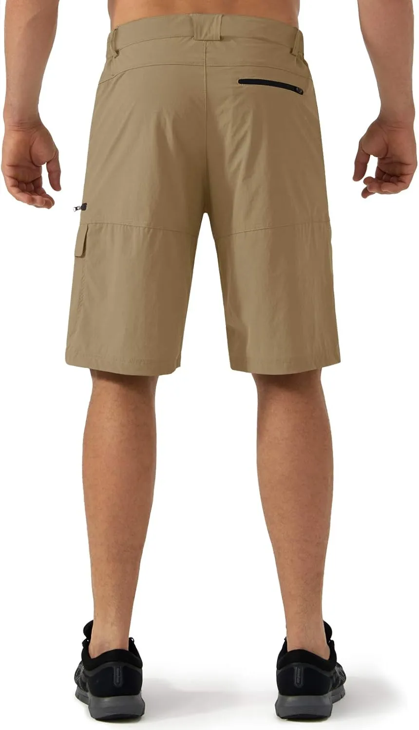 CRYSULLY Men's Hiking Cargo Shorts Outdoor Summer Lightweight Quick Dry Work Casual Shorts with 5 Zipper Pockets