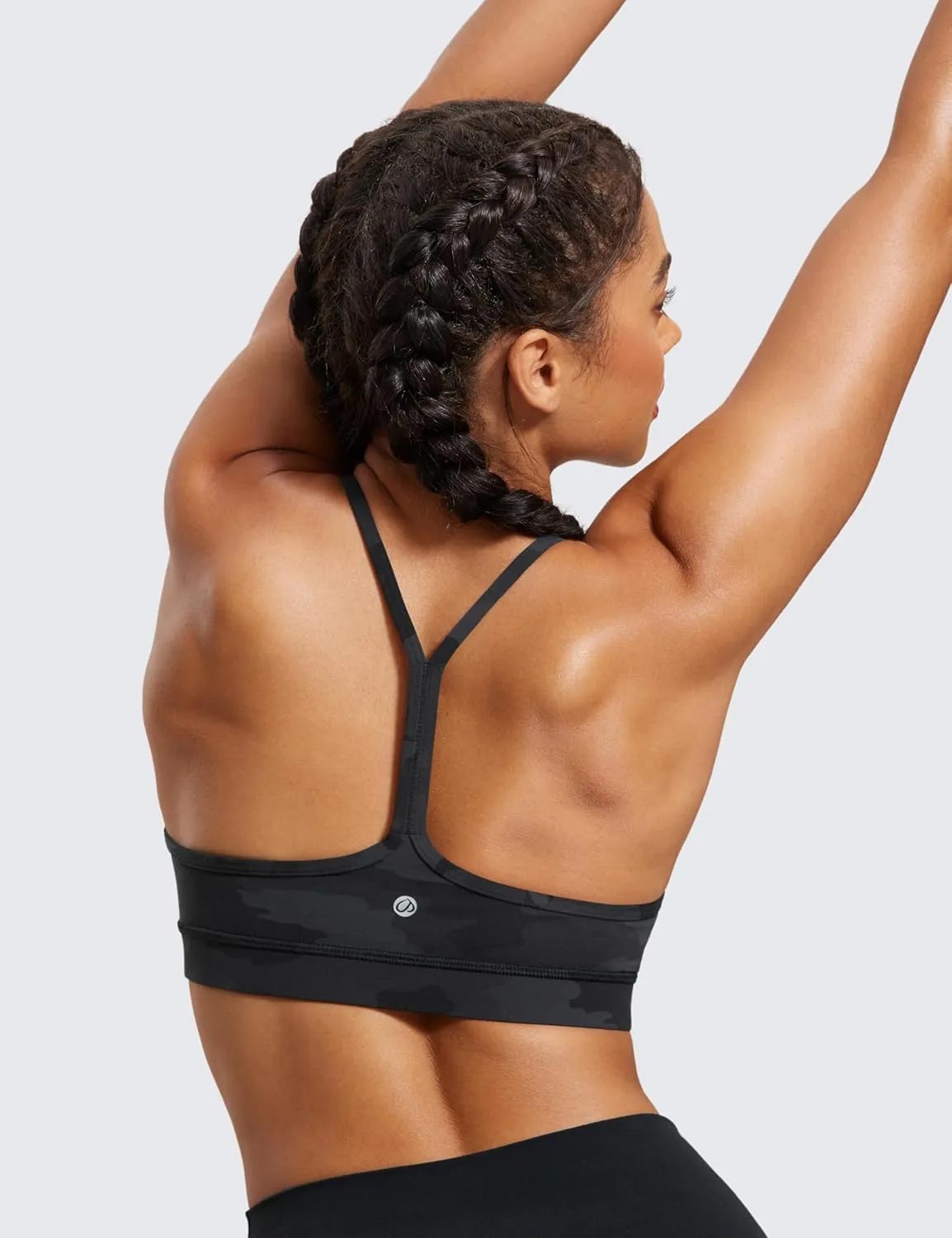 CRZ YOGA Butterluxe Womens Y Back Sports Bra - Padded Racerback Low Impact Spaghetti Thin Strap Workout Yoga Top