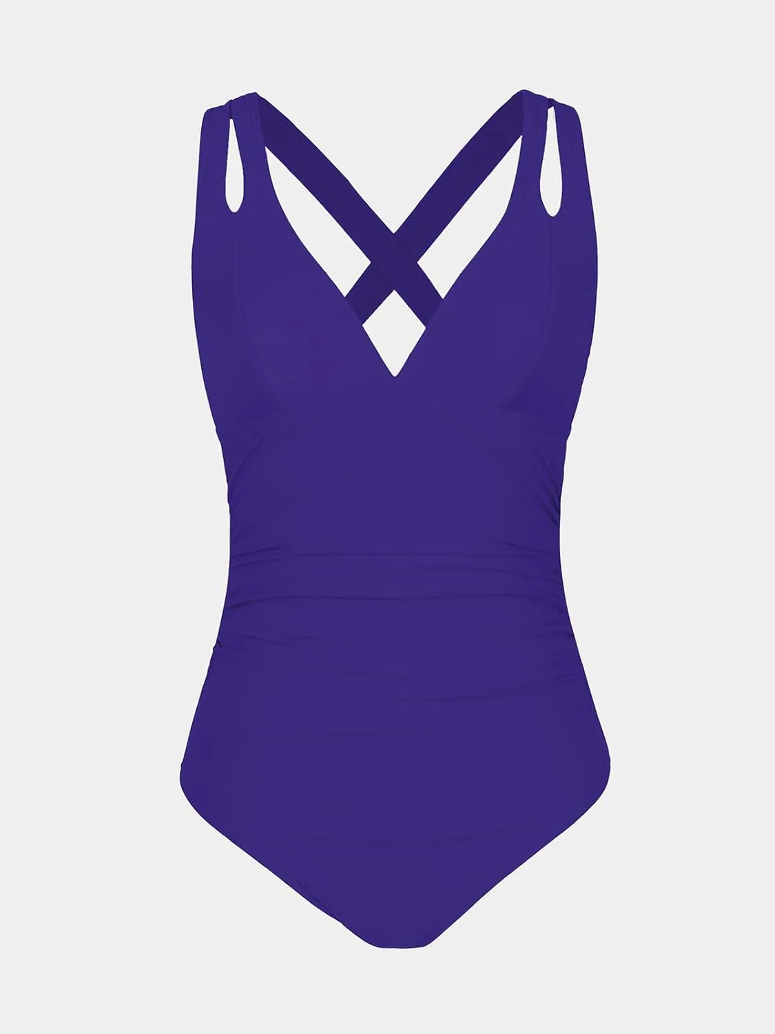 CUPSHE Women's One Piece Swimsuit Tummy Control Deep V Neck Double Straps Crisscross Back Tie Bathing Suit