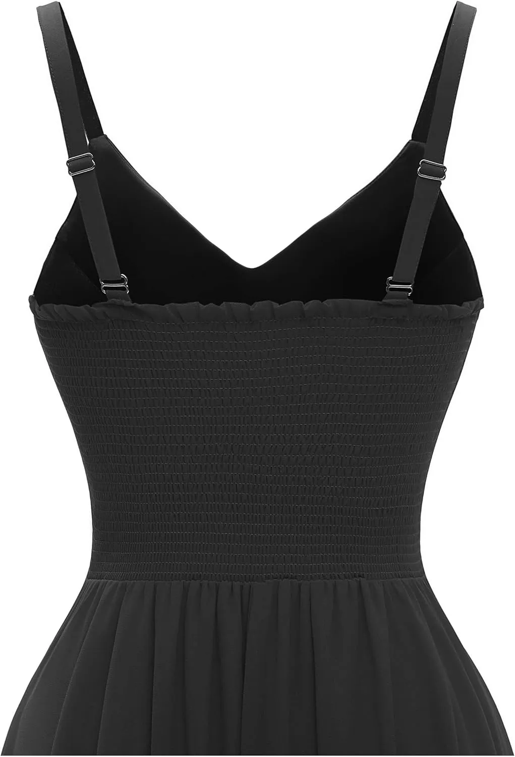 Ellames Women's 2024 Summer Dress Spaghetti Strap Cocktail Swing Beach Dresses V Neck Sundress