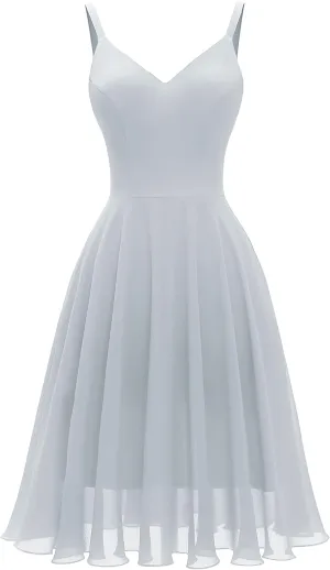 Ellames Women's 2024 Summer Dress Spaghetti Strap Cocktail Swing Beach Dresses V Neck Sundress