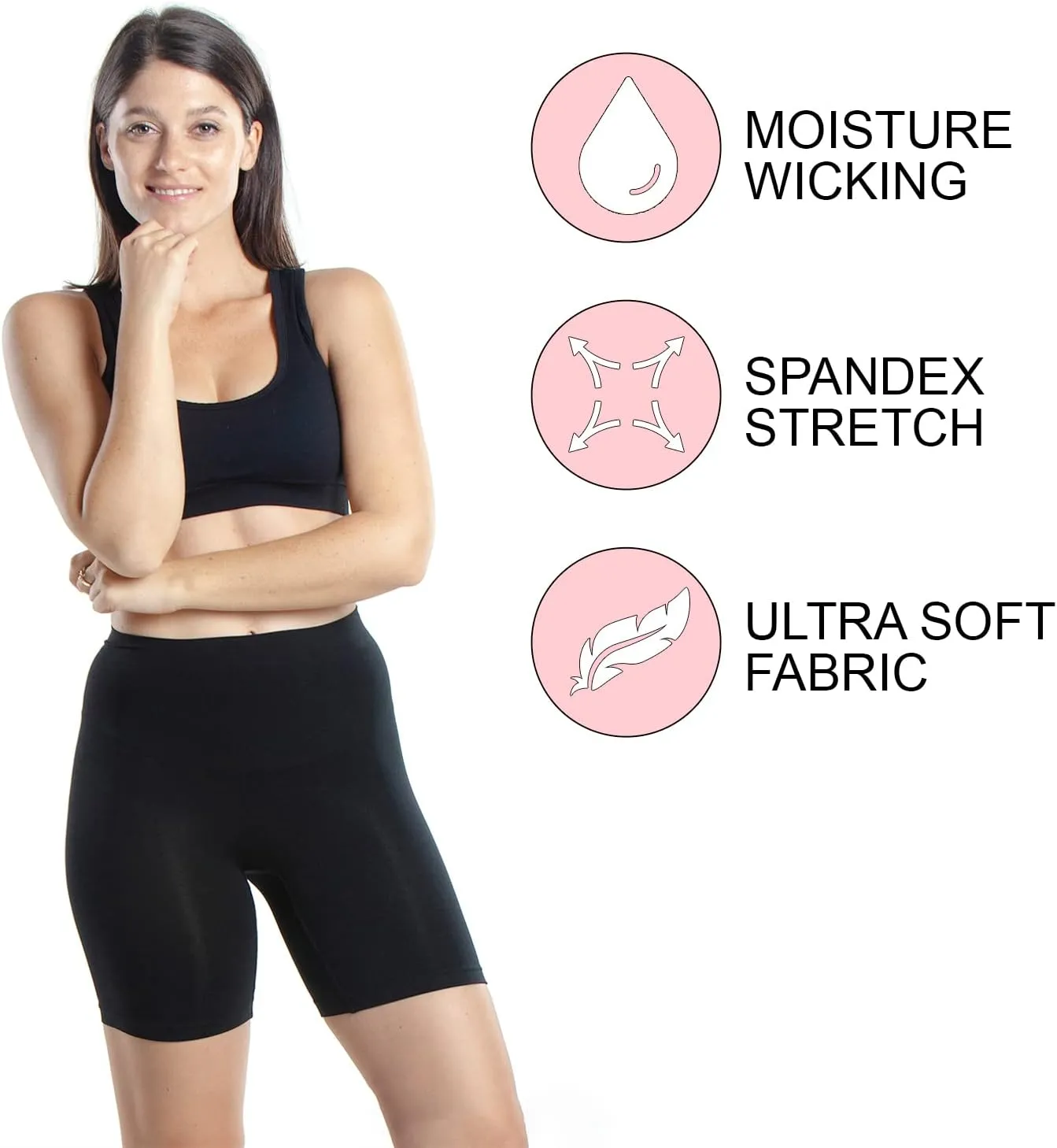 Emprella 3 Pack Slip Shorts for Women Under Dress Cotton Womens Biker Bike Short Pack Anti Chafing