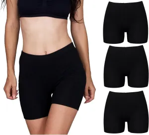 Emprella 3 Pack Slip Shorts for Women Under Dress Cotton Womens Biker Bike Short Pack Anti Chafing