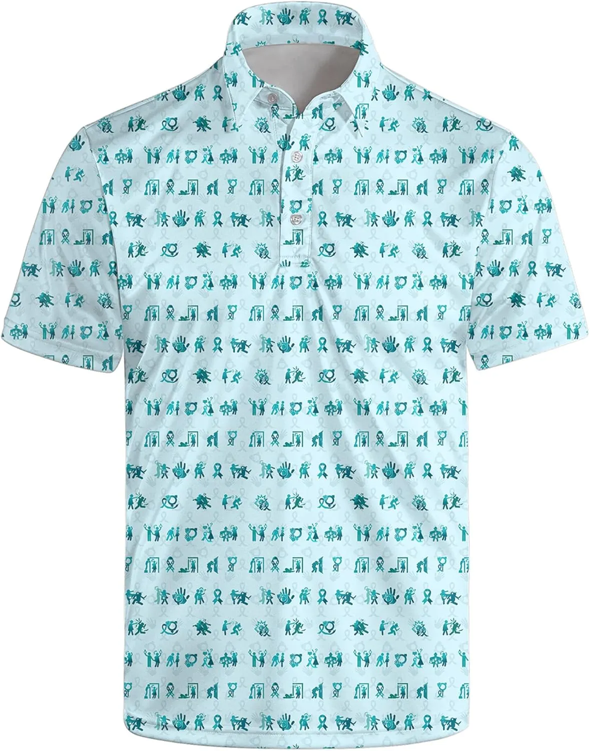 Golf Polo Shirts for Men Funny Print Short Sleeve Golf Shirts Performance Golf Polos