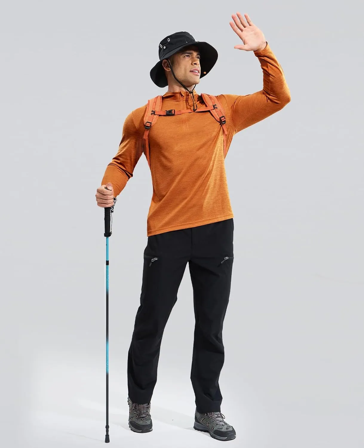 Haimont Men's Dry Fit Quarter Zip Athletic Pullover Lightweight Performance Long Sleeve Running Hiking Golf UPF50  Shirt