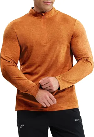 Haimont Men's Dry Fit Quarter Zip Athletic Pullover Lightweight Performance Long Sleeve Running Hiking Golf UPF50  Shirt