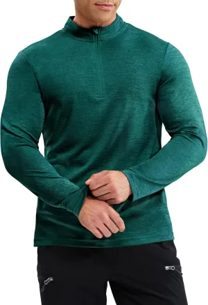Haimont Men's Dry Fit Quarter Zip Athletic Pullover Lightweight Performance Long Sleeve Running Hiking Golf UPF50  Shirt