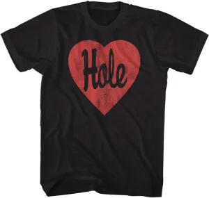 Hole Rock Band Heart Love Logo Adult Short Sleeve T-Shirt Graphic Tee