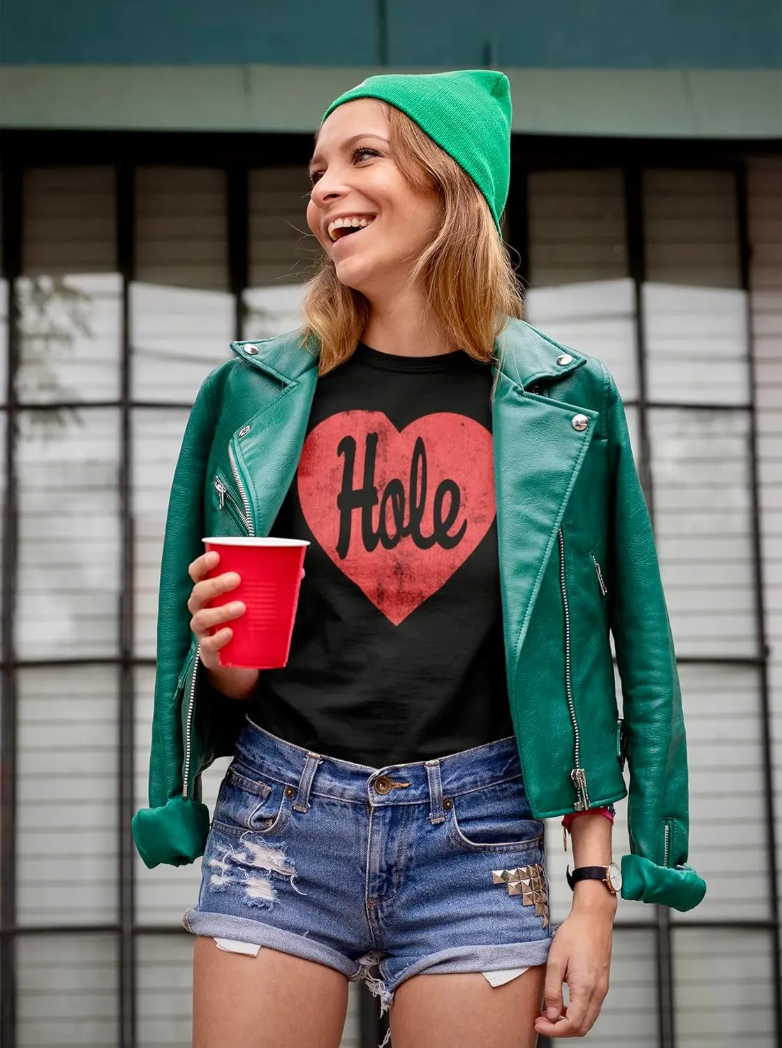 Hole Rock Band Heart Love Logo Adult Short Sleeve T-Shirt Graphic Tee