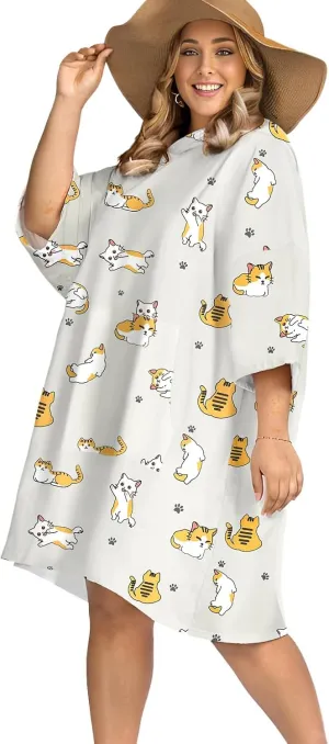 KFUBUO Surf Poncho Changing Towel Swim Robe with Pocket Plus Size Terry Cloth Swim Cover Up for Women Towel Poncho Hoodie