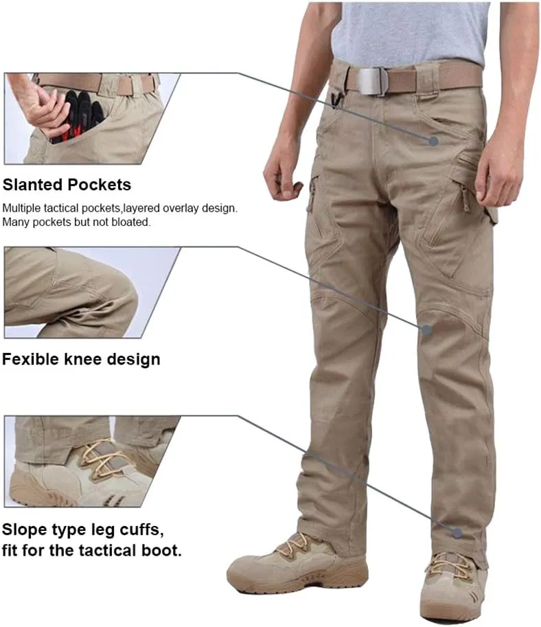 LABEYZON Men's Casual Cargo Work Pants Outdoor Lightweight Military Tactcial Pants for Men with 9 Pockets