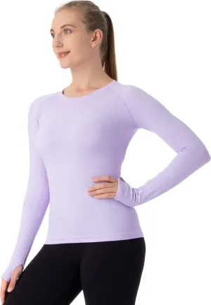 MathCat Seamless Workout Shirts for Women Long Sleeve Yoga Tops Sports Running Shirt Breathable Athletic Top Slim Fit