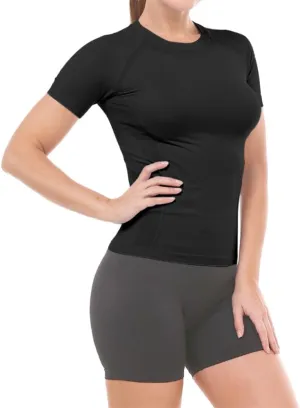 MathCat Workout Shirts for Women Short Sleeve, Workout Tops for Women, Quick Dry Gym Athletic TopsSeamless Yoga Shirts