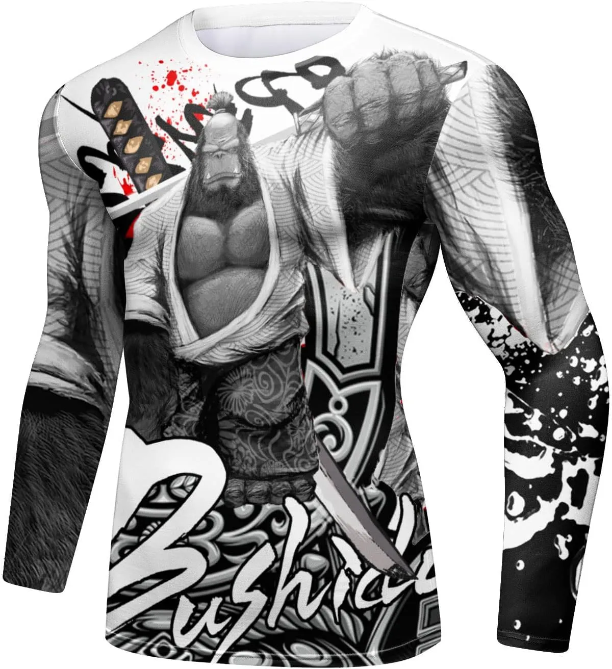 Men's Anime Series Compression Sports Shirt Skin Running Long Sleeve Tee