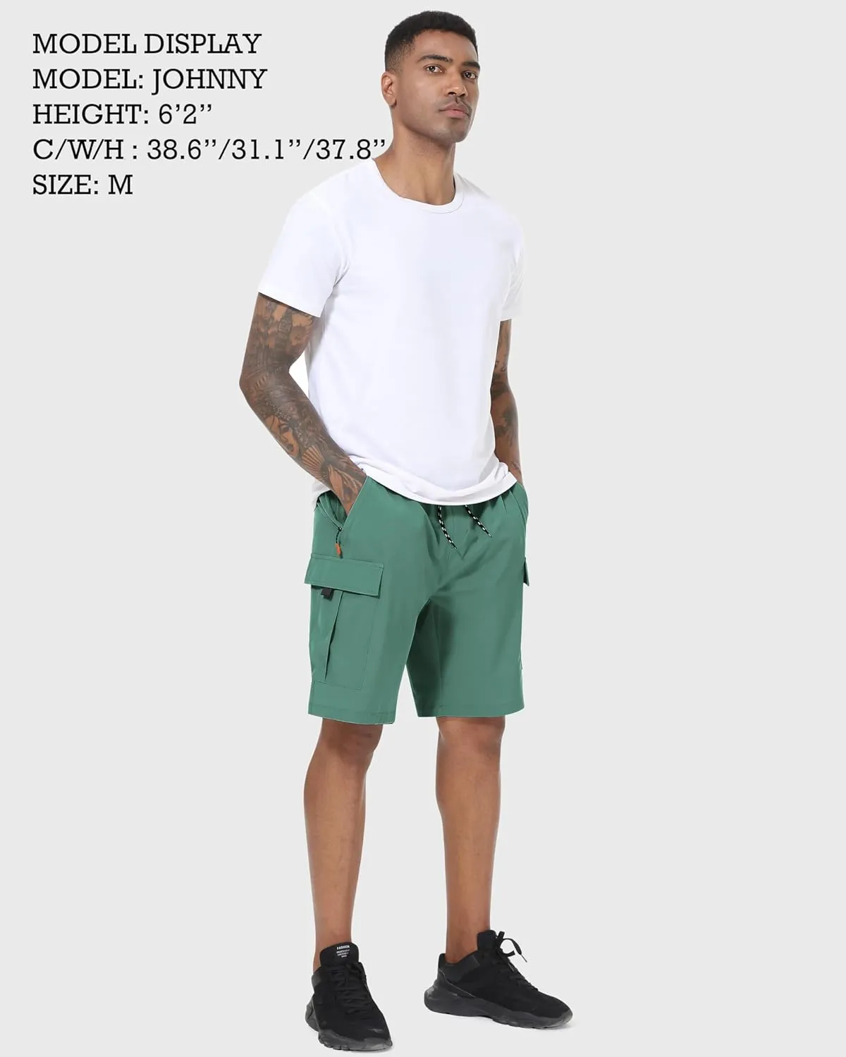 Men's Cargo Shorts Quick Dry Lightweight Stretch Hiking Shorts for Men with 5 Pockets No Lining