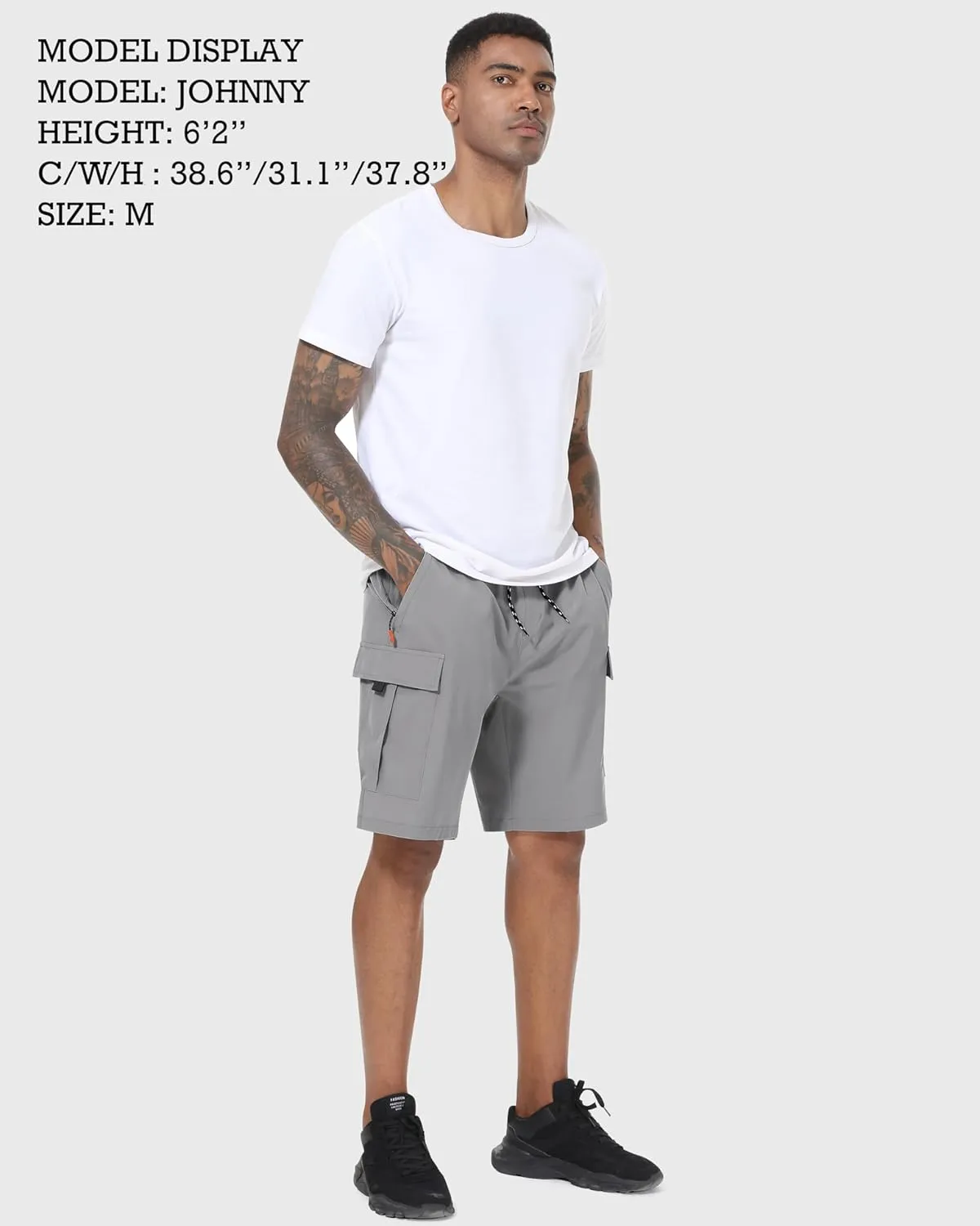 Men's Cargo Shorts Quick Dry Lightweight Stretch Hiking Shorts for Men with 5 Pockets No Lining