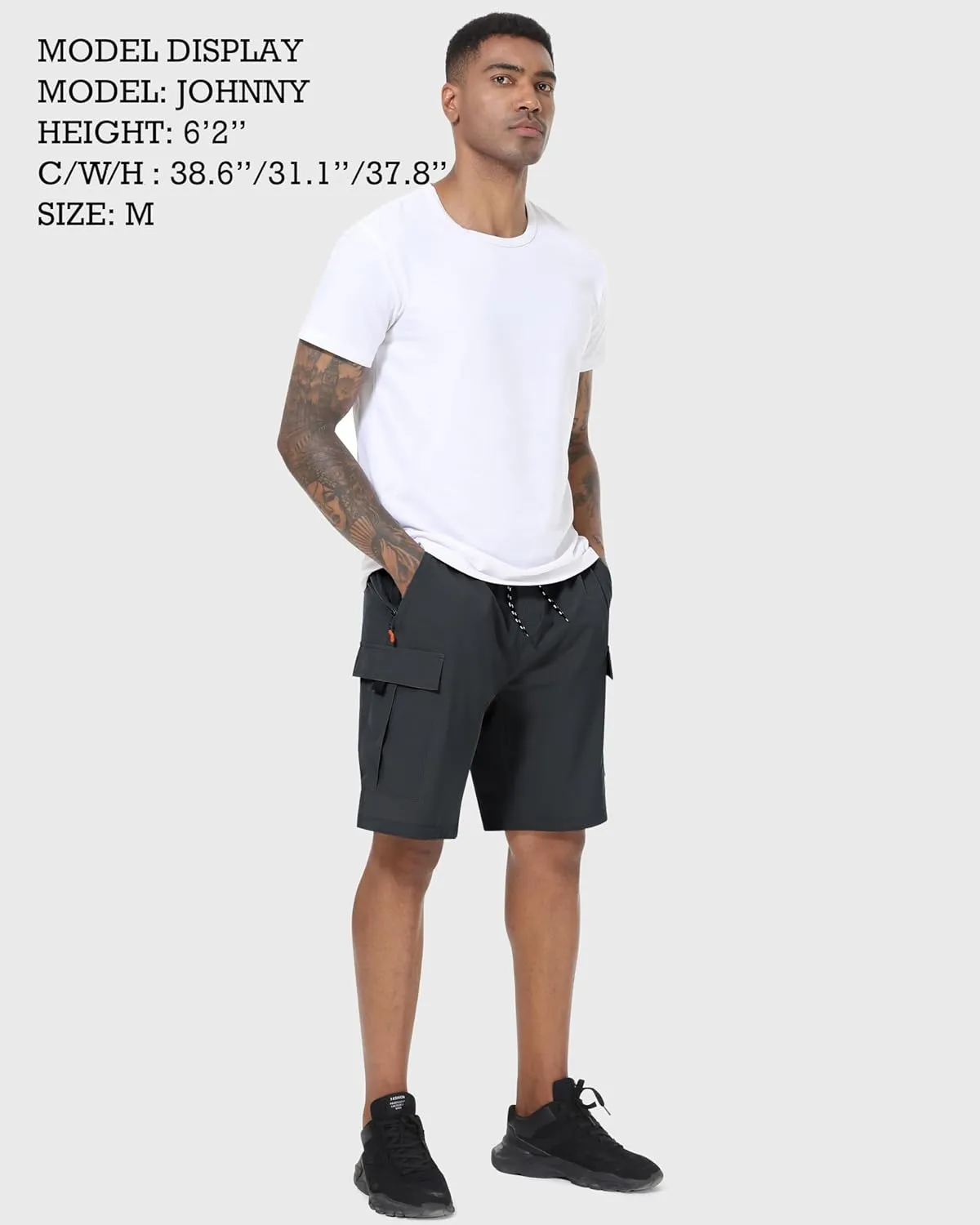 Men's Cargo Shorts Quick Dry Lightweight Stretch Hiking Shorts for Men with 5 Pockets No Lining