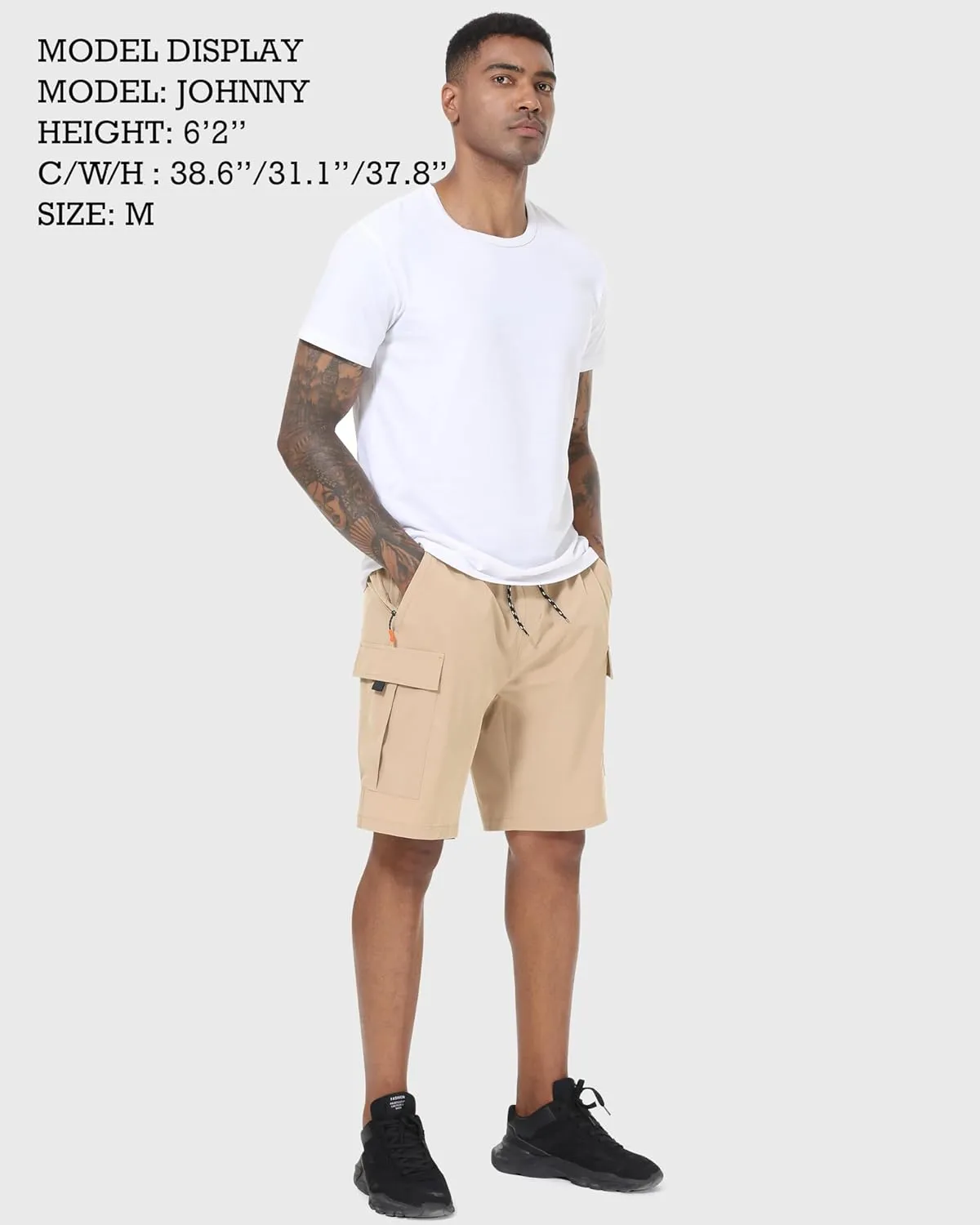 Men's Cargo Shorts Quick Dry Lightweight Stretch Hiking Shorts for Men with 5 Pockets No Lining