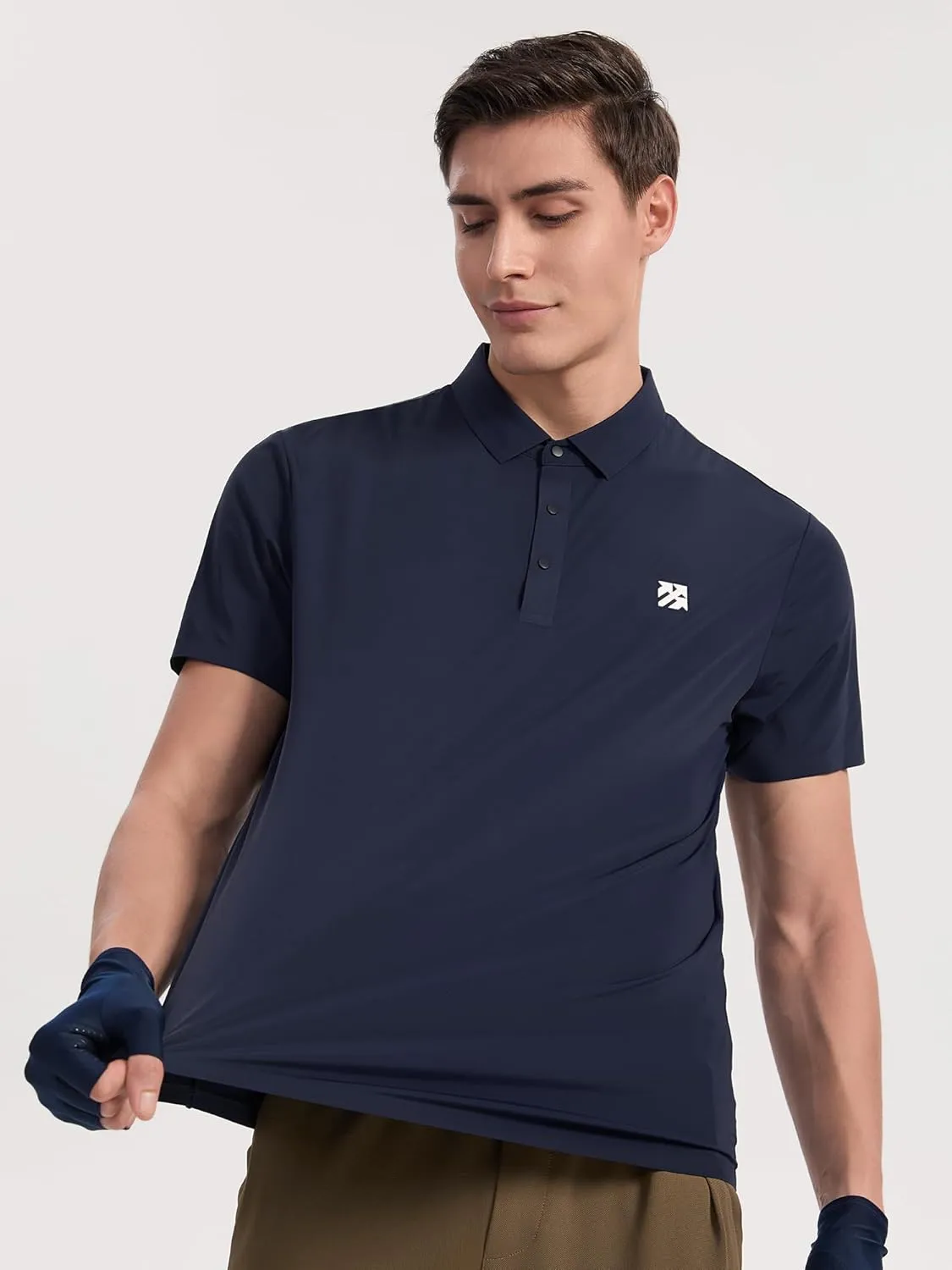 Mens Performance Polo Shirts Seamless Tech Golf Pickleball Shirts for Men Quick Dry Moisture Wicking