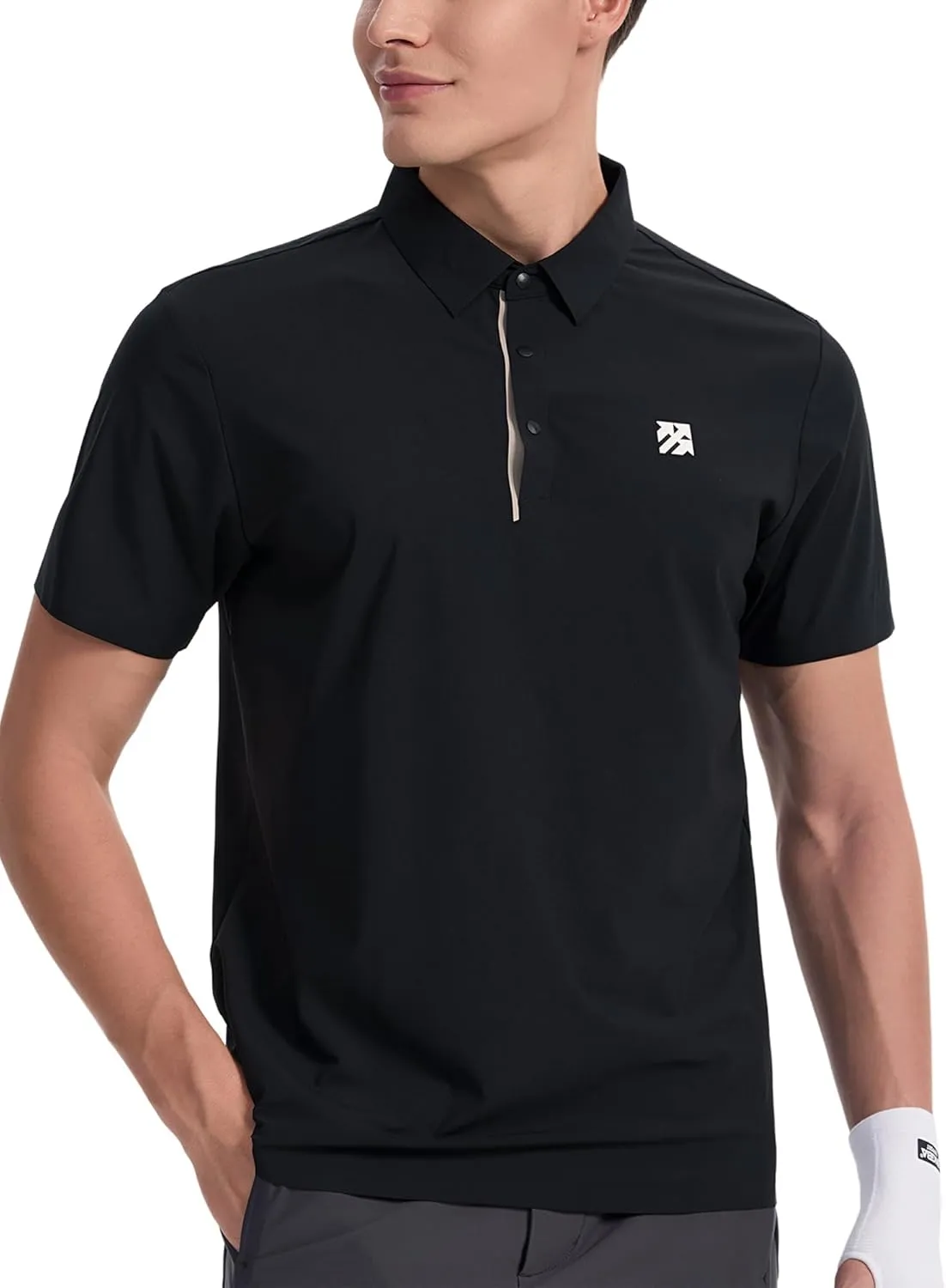 Mens Performance Polo Shirts Seamless Tech Golf Pickleball Shirts for Men Quick Dry Moisture Wicking