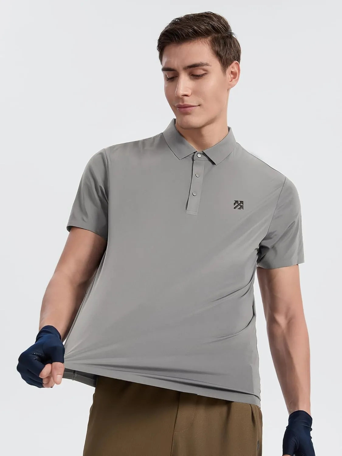 Mens Performance Polo Shirts Seamless Tech Golf Pickleball Shirts for Men Quick Dry Moisture Wicking
