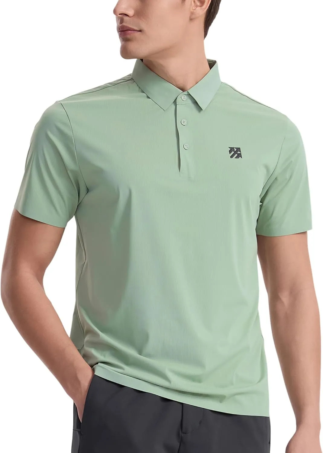 Mens Performance Polo Shirts Seamless Tech Golf Pickleball Shirts for Men Quick Dry Moisture Wicking